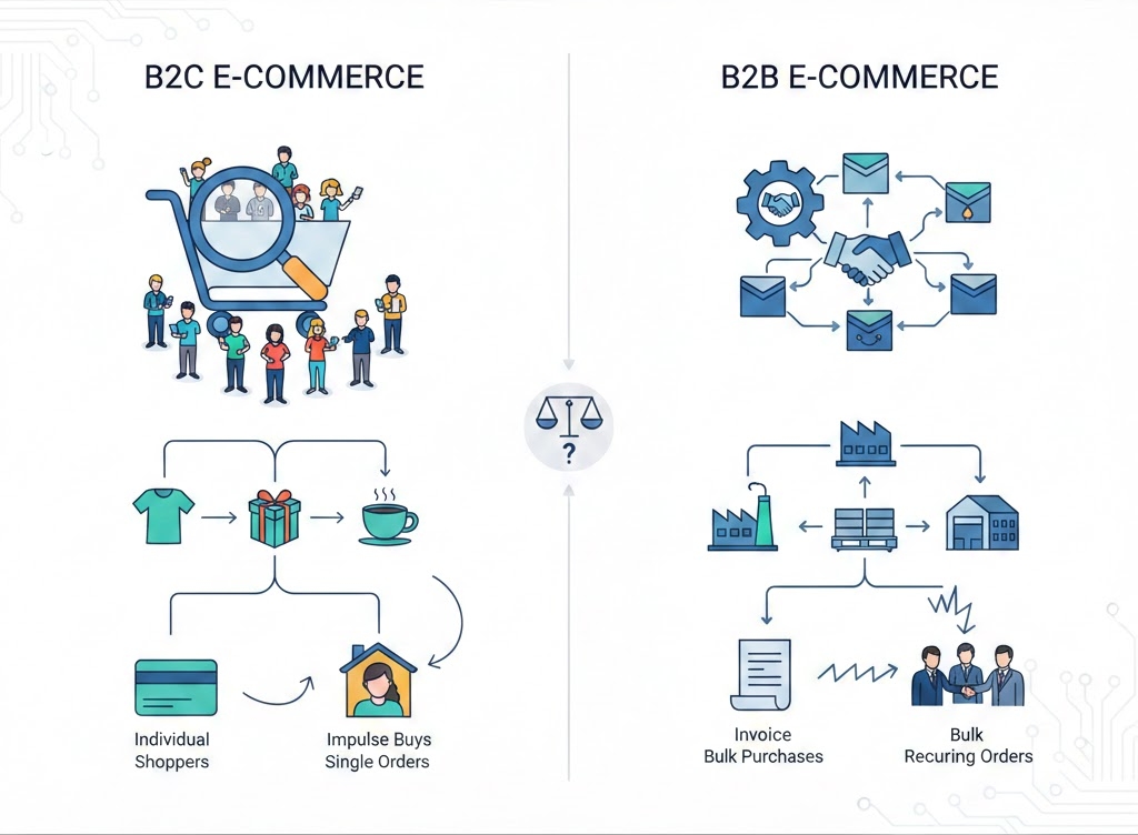 B2C és a B2B modell webáruház fejlesztés